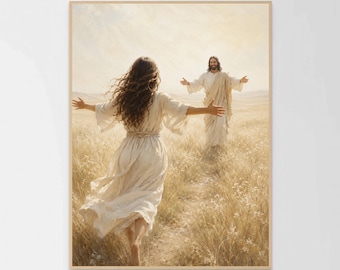 Running Home to Grace, Christian Wall Art, Jesus Art Print, Bible Painting, Picture of Christ, LDS Wall Art, Printable Religious Decor