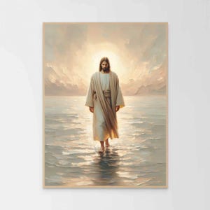 Walking on Water, Christian Wall Art, Jesus Walking on Water Art, Christian Picture, Walking on Water Art, Bible Prints, Jesus Wall Art