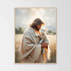 Little Lamb, Christian Prints, Jesus with Lamb, Picture of Jesus, Leave the 99, Bible Prints, Jesus Art, Christian Picture