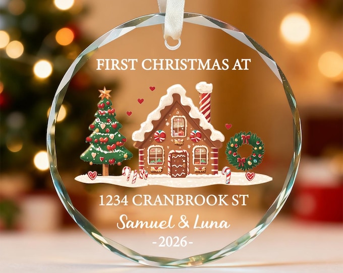 Personalized New Home Ornament, Housewarming gift, Our First christmas Keepsake