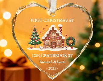 Personalisierte erste Weihnachten im neuen Zuhause Ornament, benutzerdefinierte Housewarming Andenken, Weihnachtsgeschenke