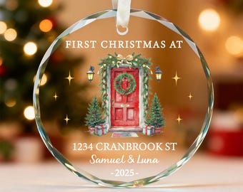 Personalisierte erste Weihnachten im neuen Zuhause Ornament, benutzerdefinierte Housewarming Gefälligkeiten, Weihnachtsgeschenke