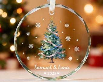 Personliga parnamnsprydnader, anpassad julgransdekoration, äktenskapsminne, julklapp