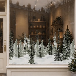 Winter Woodland Reusable Shop Window Border Decoration | Create an Christmas Display in Minutes