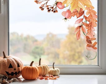 Autumn Sunflower Corner Window Clings | Visible Inside & Out