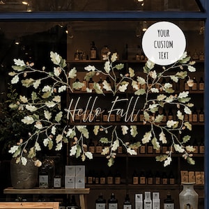 Autumn Forest Oak Leaf Quote Window Decal | Visible From Both Inside & Out