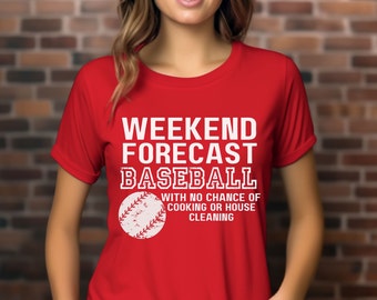 Weekend Forecast Baseball T-Shirt, Baseball Tshirt, Vintage Diamond Women's Baseball Shirt, Baseball Mom Tshirt, Distressed Baseball T-Shirt