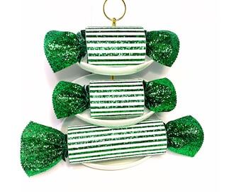Candy Wreath Attachment, Faux Candy Attachments, Christmas Candy Decor, Candy Prop, Green and White Christmas Decor, Wreath Embellishment