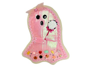 Ghost Wreath Attachment, Halloween Wreath Attachment, Sugar Cookie Wreath Attachment, Halloween Decor, Wall Decor, Wreath Embellishment