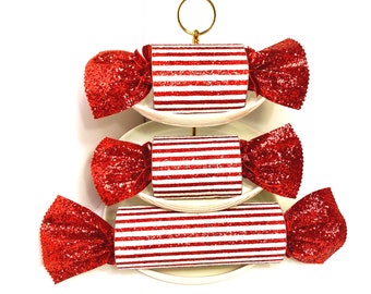 Candy Wreath Attachment, Faux Candy Attachments, Christmas Candy Decor, Candy Prop, Red and White Christmas Decor, Wreath Embellishment