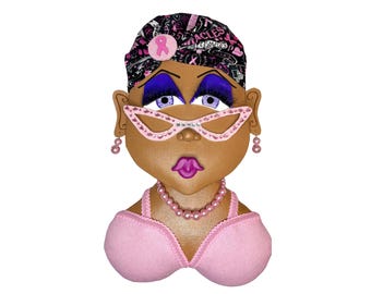 My Breast Friend, Breast Cancer Awareness Wreath Attachment, African American, Cancer Awareness Wreath Attachment