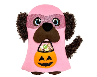 Halloween Wreath Attachment, Ghost Wreath Attachment, Dog Wreath Attachment, Pink Halloween, Wreath Embellishment, Halloween Decor