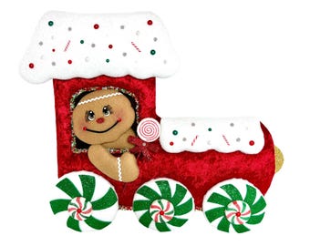 Gingerbread Wreath Attachment, Christmas Wreath Attachment, Gingerbread Train, Wreath Embellishment, Gingerbread Man, Gingerbread Trolley