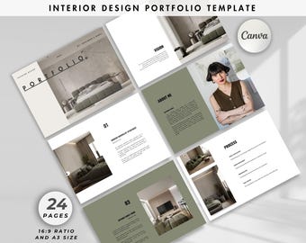 Interior Design Portfolio, Kundenpräsentation, Portfolio Layout, professionelle Canva Vorlage für Innenarchitekten & Innenarchitekten