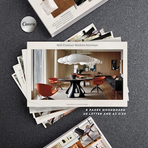 Interior Design Moodboard Template, Client Presentation, Concept Board Project Proposal, Canva Template for Interior Designers & Architects
