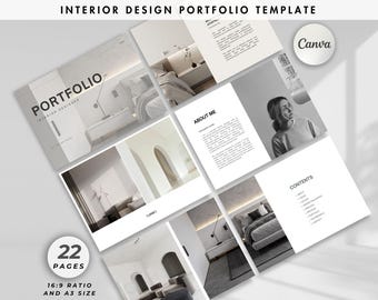 Innenarchitekt Portfolio-Vorlage, Kundenpräsentation & Projektvorschlag, professionelle Canva-Vorlage für Innenarchitekten - Architekten