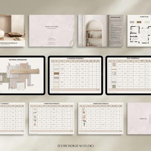 Interior Design FF&E Schedule Template | Canva Mood Board, Schedules ...