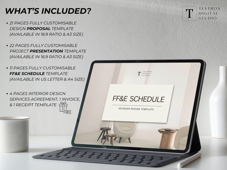 Interior Design Bundle Templates | FF&E Schedule, Proposal ...