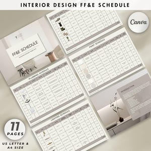 Interior Design FF&E Schedule Template: Client Presentation (Canva)