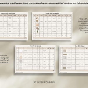 Interior Design FF&E Schedule Template | Canva Mood Board, Schedules ...