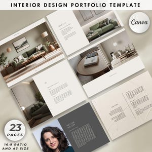 Interior Design Portfolio, Project Proposal, Client Presentation & Portfolio Design, Professional Canva Template for Interior Designers