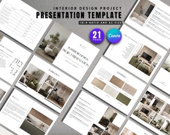 Interior Design Client Presentation | Project Proposal | Editable Canva Template for Interior Designers (Digital Download)