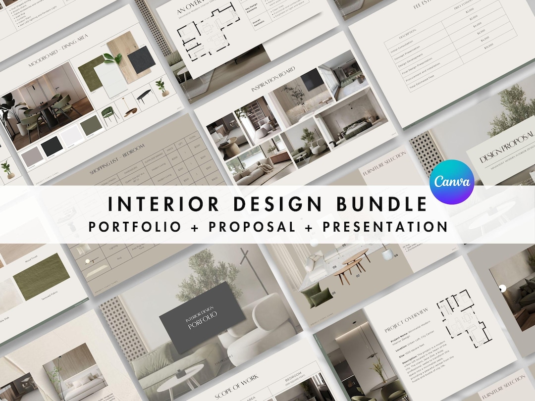Interior Design Bundle, Interior Design Portfolio, Design Proposal ...