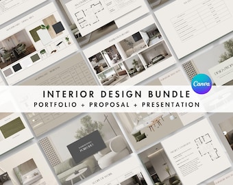 Interior Design Portfolio Template: Canva Project Presentation (Digital Download)