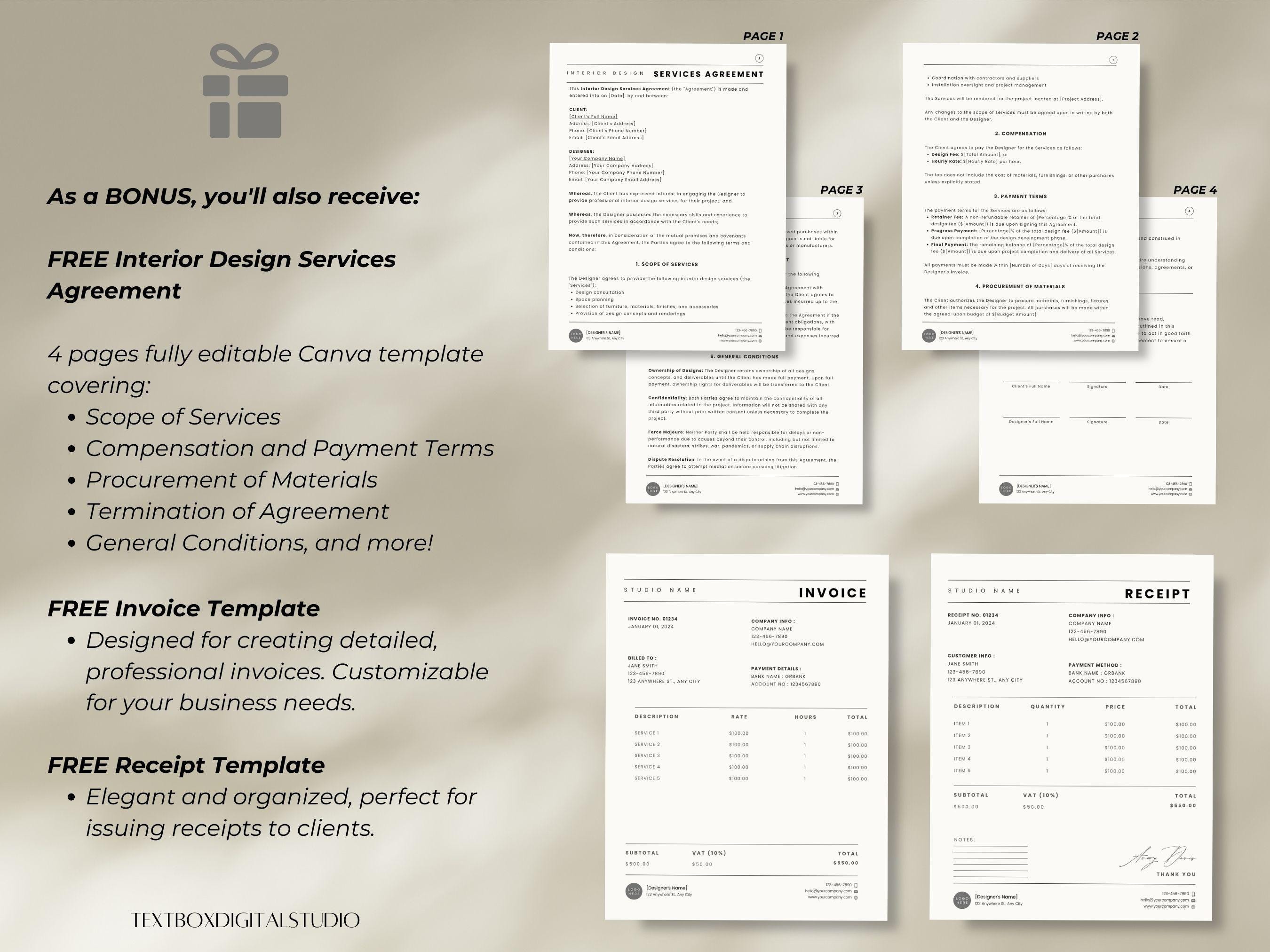 Interior Design Bundle Templates | FF&E Schedule, Proposal ...