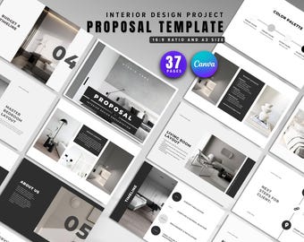 Interior Design Project Proposal | Client Presentation | Moodboard Template | Style Guide & Portfolio | Canva