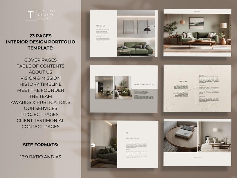 Interior Design Portfolio Template, Client Presentation & Proposal ...