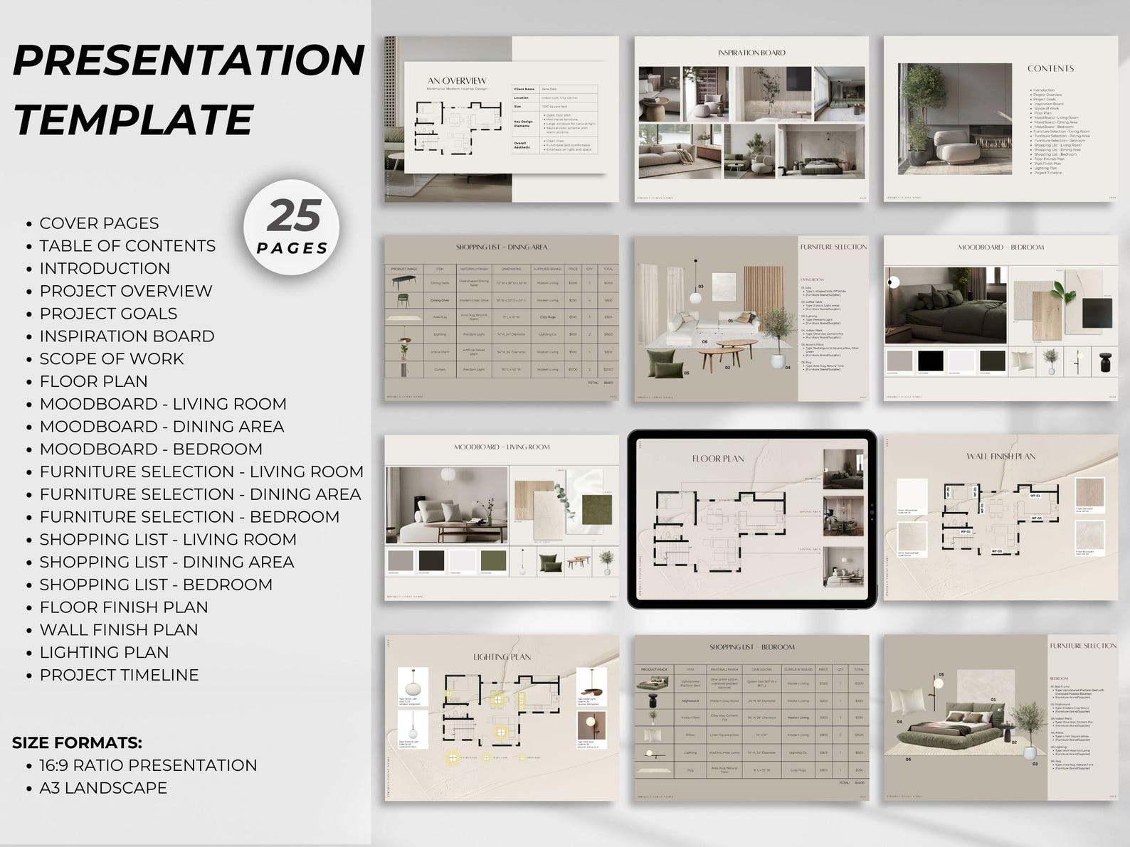 Interior Design Bundle Kit Template | Portfolio, Proposal, Presentation ...