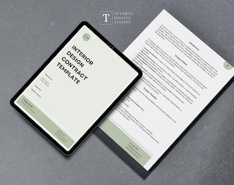Interior Design Contract Canva Template: Customizable Client-Designer Agreement (Digital Download)