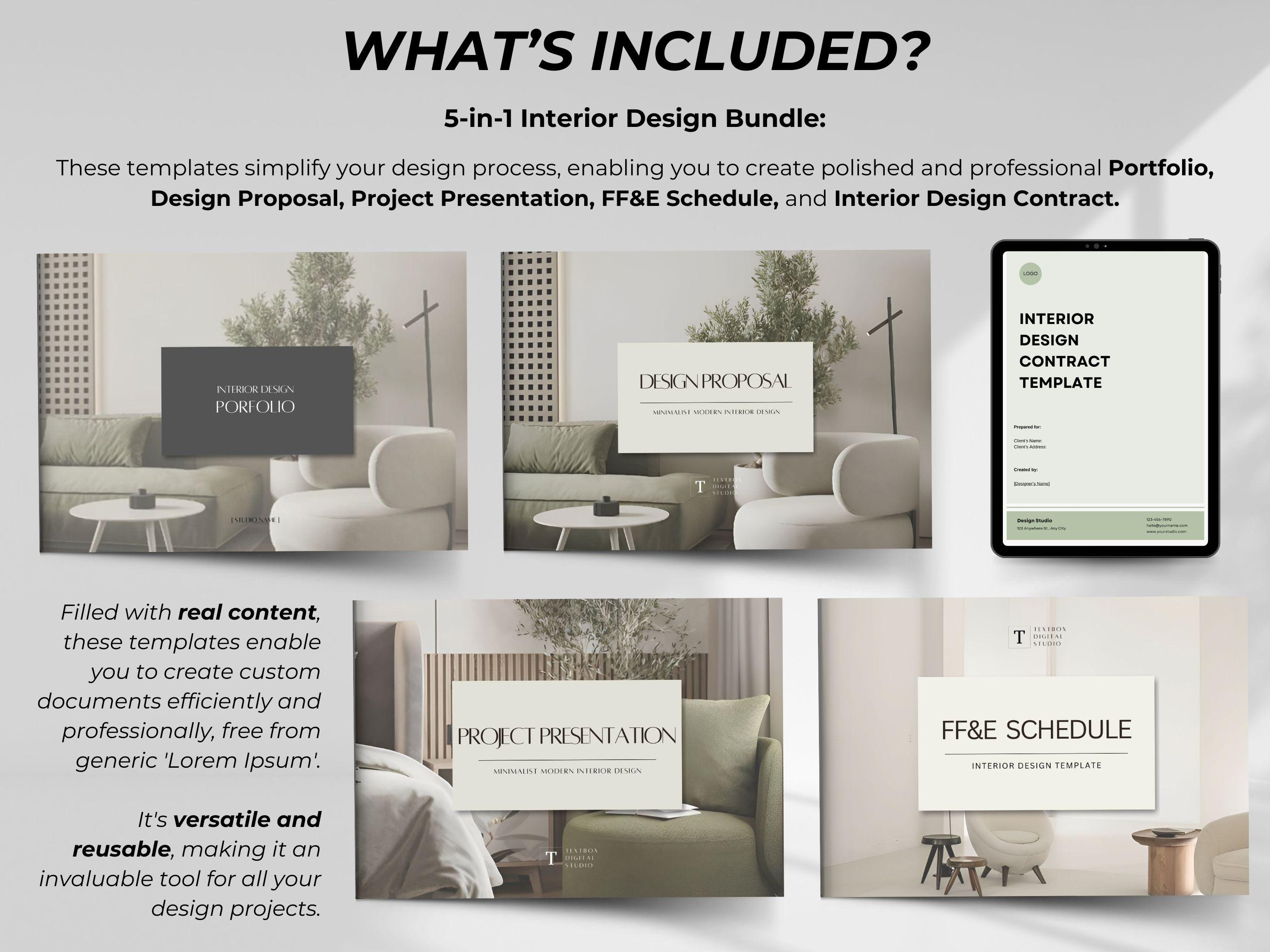Interior Design Toolkit: Portfolio, Proposal, Presentation, FFE ...