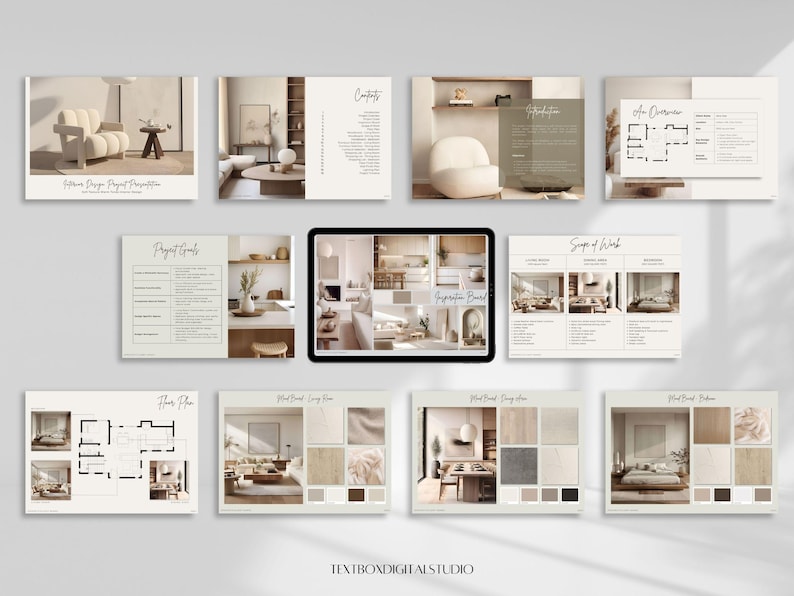 Interior Design Canva Presentation Template, Warm Neutrals Modern ...