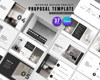 Interior Design Project Proposal | Client Presentation | Moodboard Template | Style Guide & Portfolio | Canva