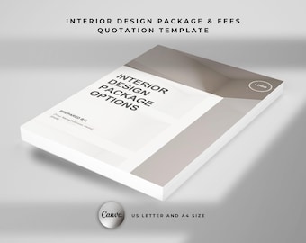 Interior Design Services & Pricing Guide: Canva Template (Digital Download)