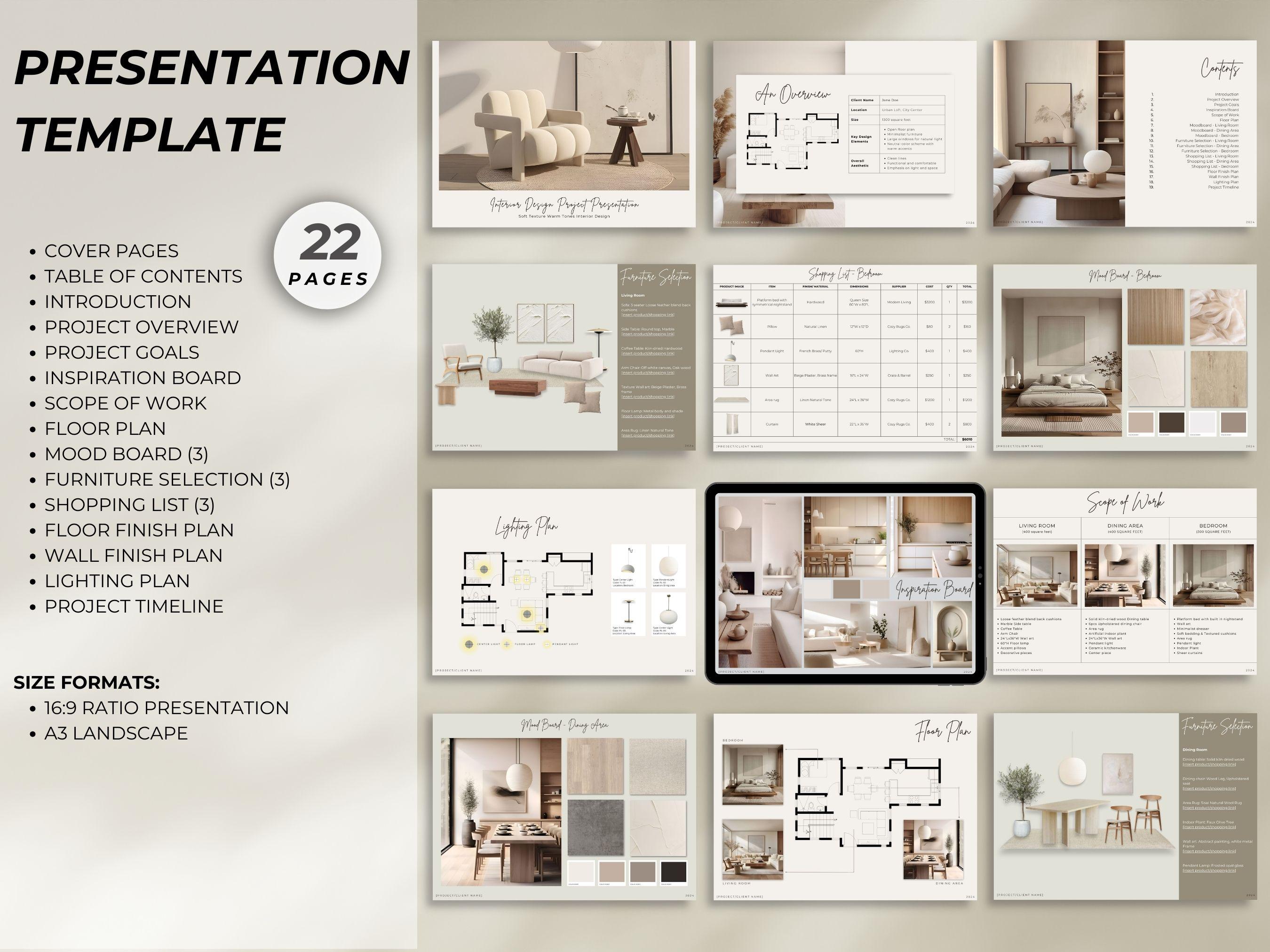 Interior Design Bundle Templates | FF&E Schedule, Proposal ...