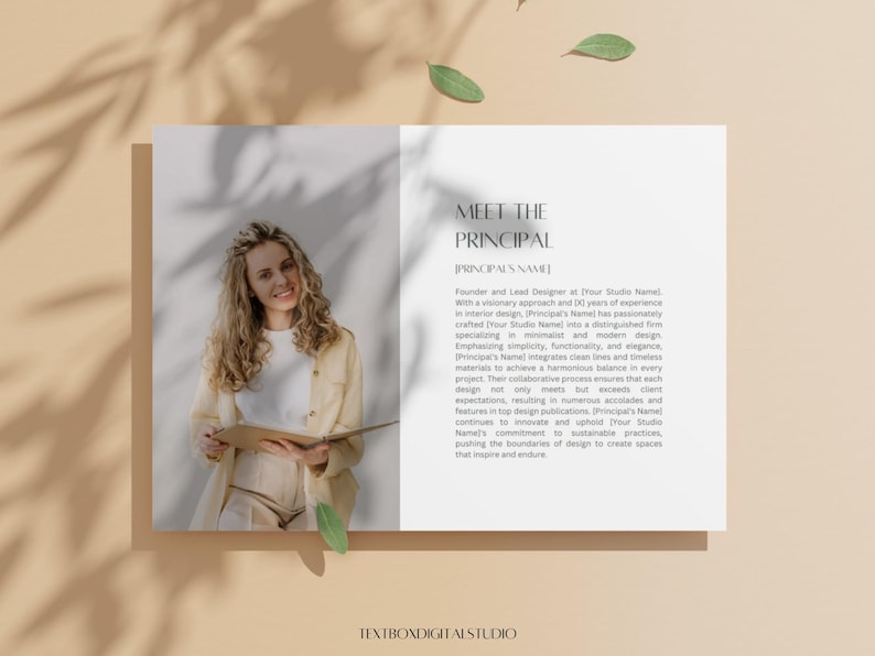 May include: A professional headshot of a woman with blonde curly hair, wearing a white top and a light yellow jacket, holding a clipboard. The text "MEET THE PRINCIPAL" and other text is visible on a white background.