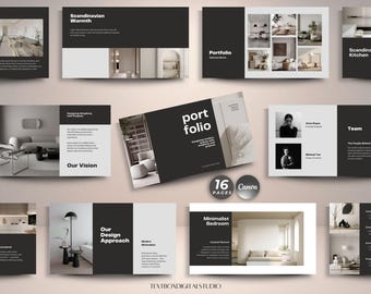 Interior Design Portfolio Template: Editable Professional Portfolio Presentation (Modern Canva Layout for Designers & Architects)
