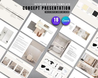 Interior Design Concept Presentation: Canva Template (18 Pages)