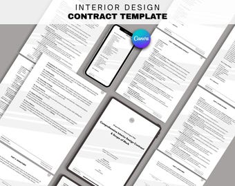 Interior Design Contract Template: Customizable Canva Agreement for Designers and Architects (Digital Download)