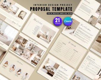 Interior Design Project Proposal Template, Minimalist Client Presentation (Canva)