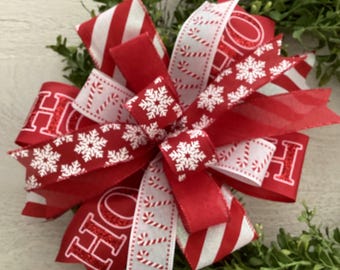 Hoho Christmas Wreath Bow, Christmas Wreath Bow, Snowflake Christmas Lantern Bow, Wreath Embellishment, Door Hanger Bow, Christmas Decor