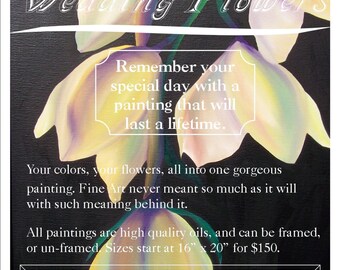 Pintura de flores para bodas personalizada