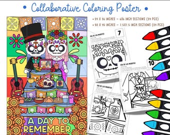 Dia de los Muertos zum Ausmalen Poster | Aktivitäten für das Klassenzimmer (Digitaler Download)