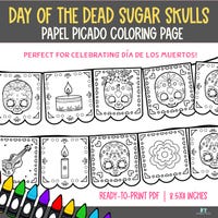 Sugar Skull Coloring Pages | Día De Los Muertos Printable Art ...