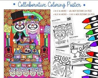 Dia de los Muertos zum Ausmalen Poster | Aktivitäten für das Klassenzimmer (Digitaler Download)