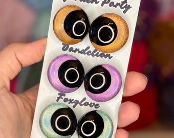 Handpainted Safety Eyes for Crochet Plushies - Three Pairs of Kawaii Sinker Eyes