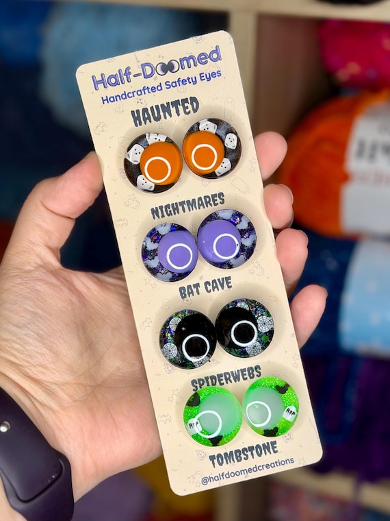 Specialty Halloween Safety Eyes for Plushies and Stuffed Animals - Spooky Collection - High-Quality Hand-Painted Kawaii Eyes